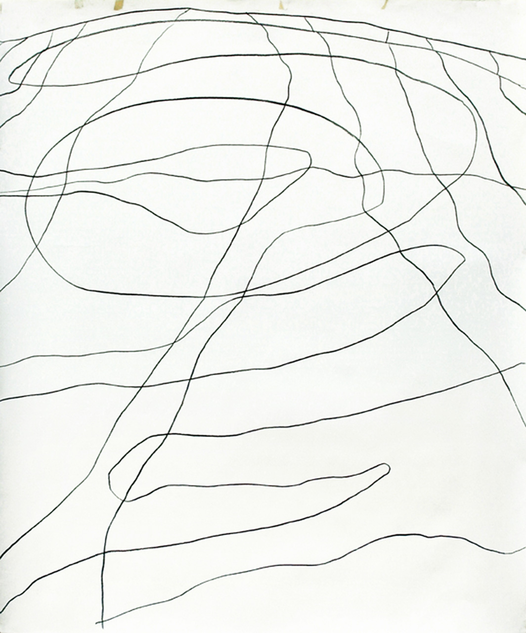 Blick aus dem Fenster, 2020, aus der Serie „Landschaftslinien“, Bleistift auf Papier, 150 x 120 cm